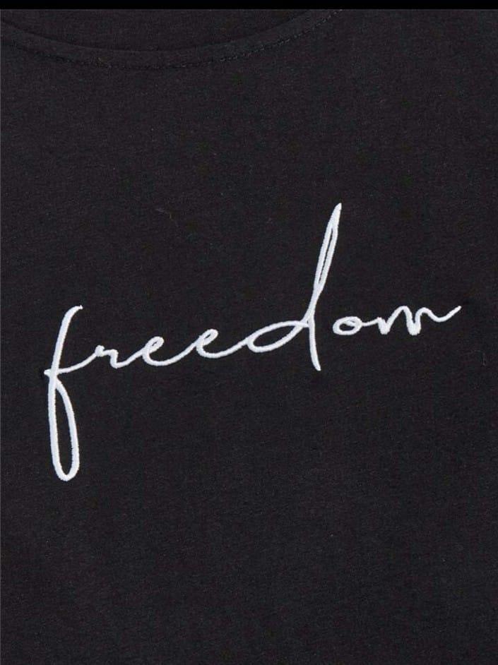 Men Polyester Tracksuit Freedom Print Black Yellow