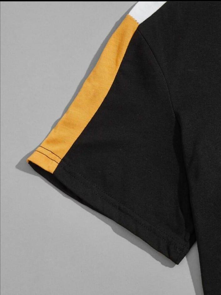 Men Polyester Tracksuit Freedom Print Black Yellow